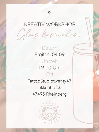 KreativWorkshop Glas bemalen 04.09.26